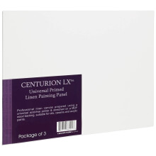 Painis de linho com primer acrlico universal Centurion - Painel de linho com primer acrlico para todas as mdias, pacote com 3 para leos, acr