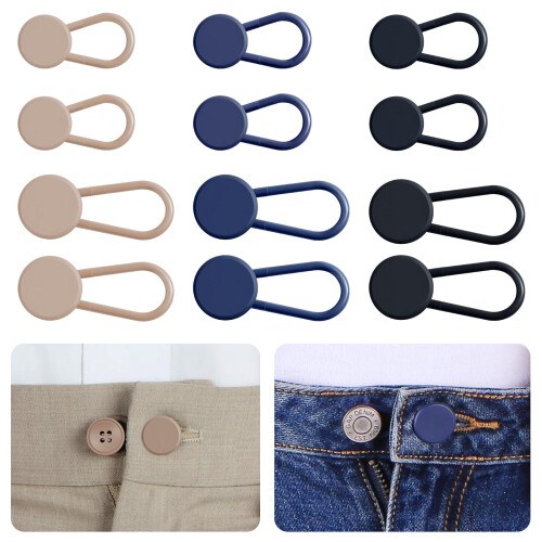 Ceryvop 12PCS Στενώσεις Κουμπιών για Τζιν, Παντελόνι, 3 Χρώματα