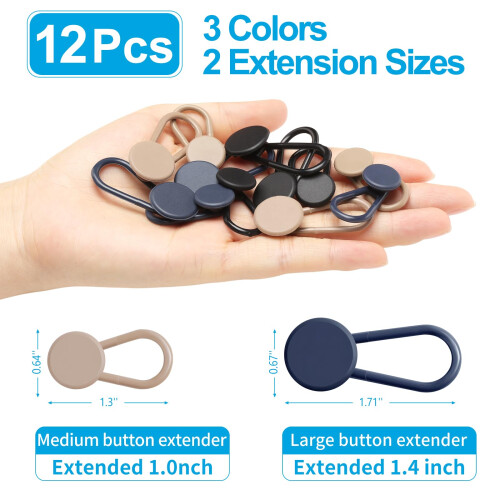 Ceryvop 12PCS Στενώσεις Κουμπιών για Τζιν, Παντελόνι, 3 Χρώματα 2