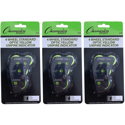 Champion Sports Champion Sports 4 Ρόδες Κανονικός Οπτικός Κίτρινος Δείκτης Διαιτητή - PIB (3-Συσκευασία)