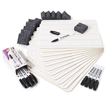 Charles Leonard Dry Erase Board Classroom Pack - Mini Lapboard School Supplies - Inkluderer 12 hver ensidige foret, sletlige hvide tavler 2 tomme