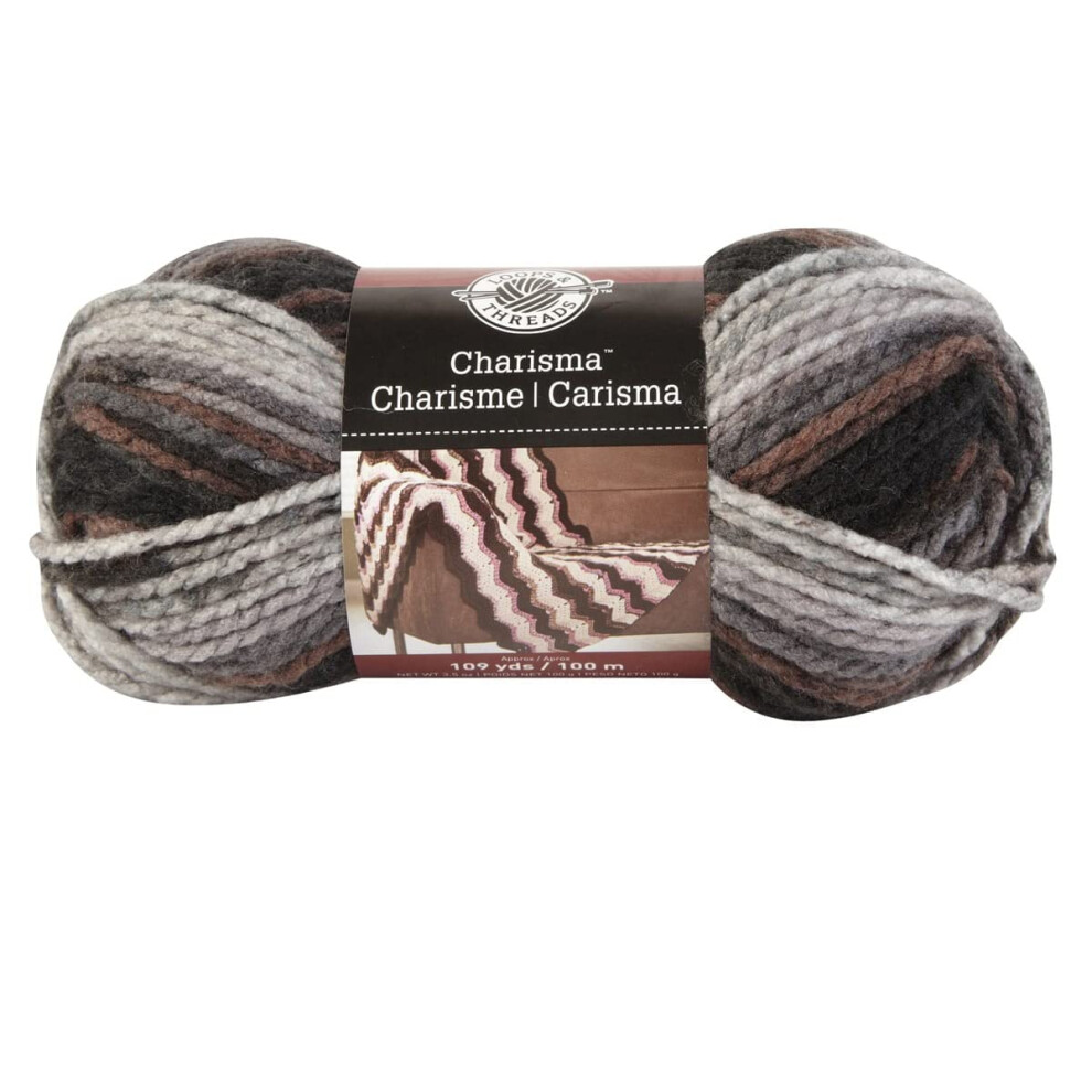 Charisma Yarn by Loops & Threads - Multicolor Yarn for Knitting  Crochet  Weaving  Arts & Crafts - Ash  Bulk 15 Pack