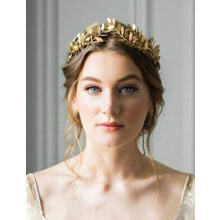 Chargances Handmade Bridal Wedding Crown Leaf Headband Women Leaf Tiara Headpiece Weeding Hair Accessories Leaf Headpiece Jewelry for Women and Girls