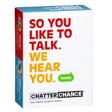 ChatterChance Family: Conversation Card Games - Family Fun Game for Day & Night Party or Car Road Trip - 80 Thought Provoking Family Questions - Deck