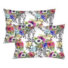 Capa de Almofada Chinoiserie Conjunto de 2 Tamanho Rainha Flores Almofadas