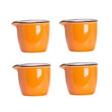 CHOOLD Colorful Mini Ceramic Creamer Coffee Milk Creamer Pitcher/Serving Pitcher/Sauce Pitcher/Milk Creamer Jug for Kitchen 4Pcs Orange