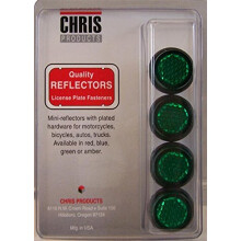 Chris Products CH4G groene motorfiets mini-kentekenreflector, 4 stuks