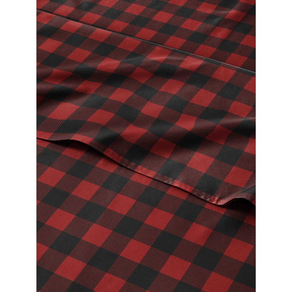 Christmas Sheets Cal King - Buffalo Plaid - 4 Piece Deep Pocket - Christmas Sheet Set - Soft Wrinkle Free - Holiday Sheets - Winter Bed Sheets - Cute-image-OPC-PGBWDXD-NEW