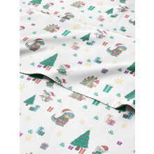 Lençóis de Natal Duplos - Conjunto de Lençóis de 4 Peças com Bolso Profundo - Macios e Sem Rugas