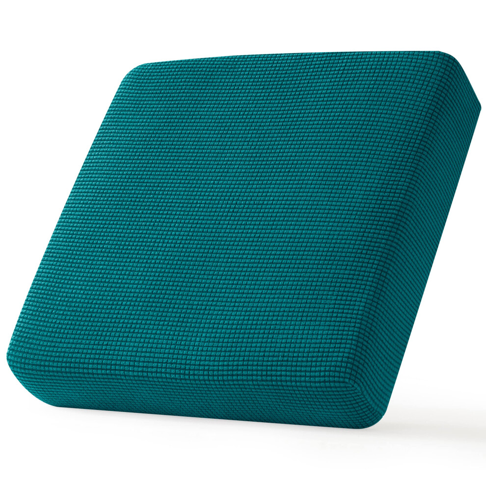 Housse de coussin extensible CHUN YI pour fauteuil, canap   , si   ge, housse de protection avec tissu jacquard    lasthanne (petit bleu sarcelle)