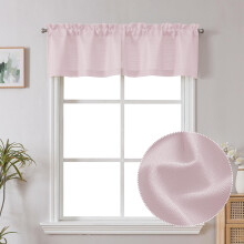 Chyhomenyc Bennet Blush Roze Valance voor Raam, Faux Linnen Slub Textuur Semi Doorschijnend