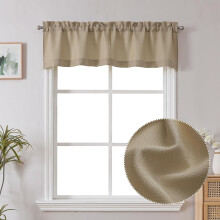 Chyhomenyc Kameel Valance voor Raam, Faux Linnen Slub Textuur Semi Doorschijnend Keuken Valance Gordijn