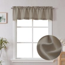 Chyhomenyc Stone Beige Raamdecoratie, Faux Linen Slub Textuur Semi Doorzichtig, Keuken Valance Gordijn