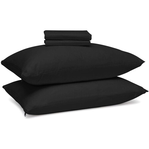 Protetores de Almofadas CirclesHome 2 Pack King com Zíper - 100% Algodão Respirável