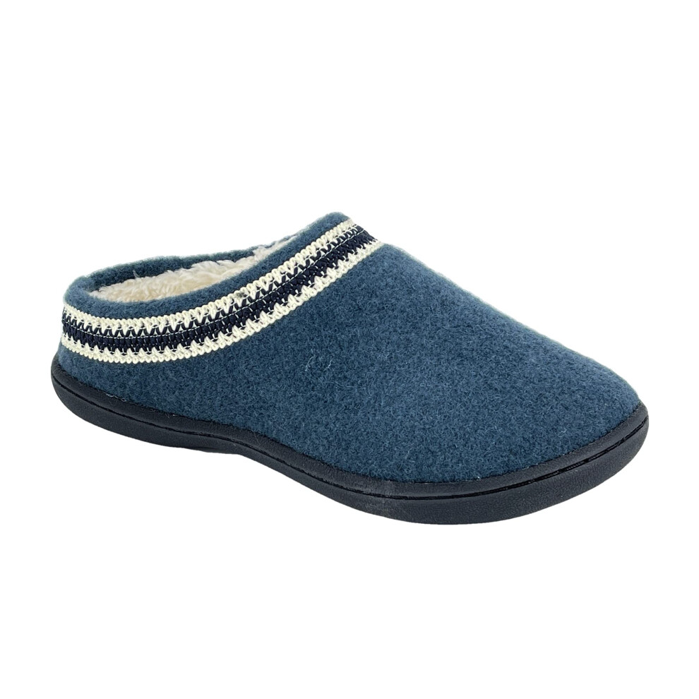 Clarks Womens Wool Felt Clog Slippers Warm Cozy Indoor Outdoor Faux Plush Soft Fur Lined Slipper for Women (Turquoise  11 M US)
