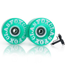 CLAS FOX 78A Indoor or Outdoor 65x35mm Quad Roller Skate Wheels with T Tools and ABEC-9 Bearings 8 Pcs Green