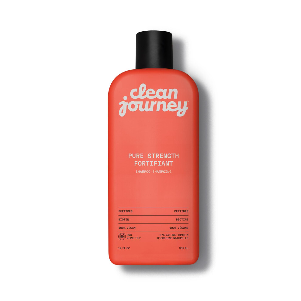 Cleanjourney Pure Strength Hair Shampoo Ewg Verified Infused With Peptides And Biotin For Fragile And Damaged Hair Clean Ingredients Vegan Vanil