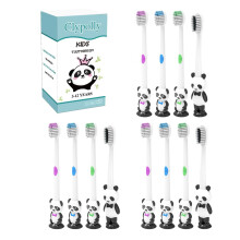 Cepillo de Dientes Panda Clypolly para Niños, Cabezas Pequeñas, Cerda Suave con Base de Animal para Niños de 3 a 12 Años