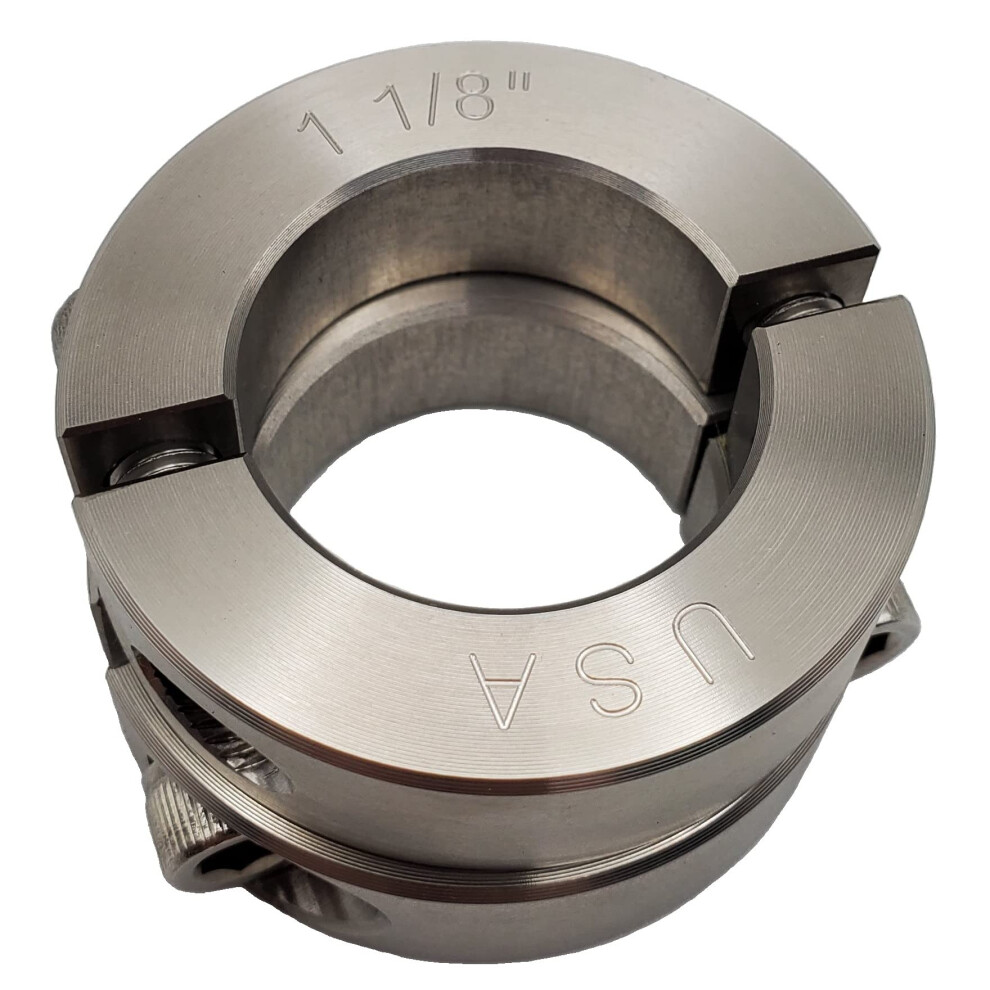 Coastal Shaft Collars - 1.125 Bore Diameter - Clamping Two Piece Shaft Collar - 303 Stainless Steel 2 Pack-image-OPC-PFKVBHB-NEW
