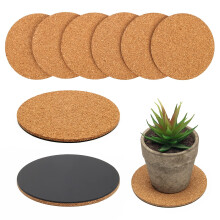 Coitak 6-delige kurkmat voor planten ronde kurkplantenonderzetters matten voor tuin binnenplaats potmat binnen buiten en doe-het-zelf-knutselproject