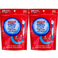 Colgate Max Fresh Wisp Engångs Mini Tandborste, Pepparmint - 24 Stycken, 2-Pack