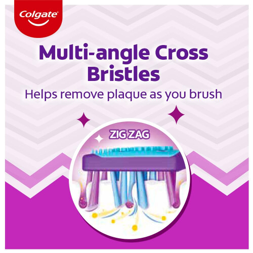 Colgate Colgate ZigZag Toothbrush for Deep Inter dental Clean with multi angle zig zag bristles Medium  Pack of 6 2