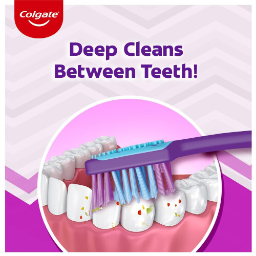 Colgate Colgate ZigZag Toothbrush for Deep Inter dental Clean with multi angle zig zag bristles Medium  Pack of 6 1