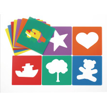 Colorations Schablonen mit bekannten Formen f   r Kinder, 20,3 cm, Jumbo, robuste Qualit   t, abwaschbar, Mal- und Zeichenspray, f   r den Unterricht,