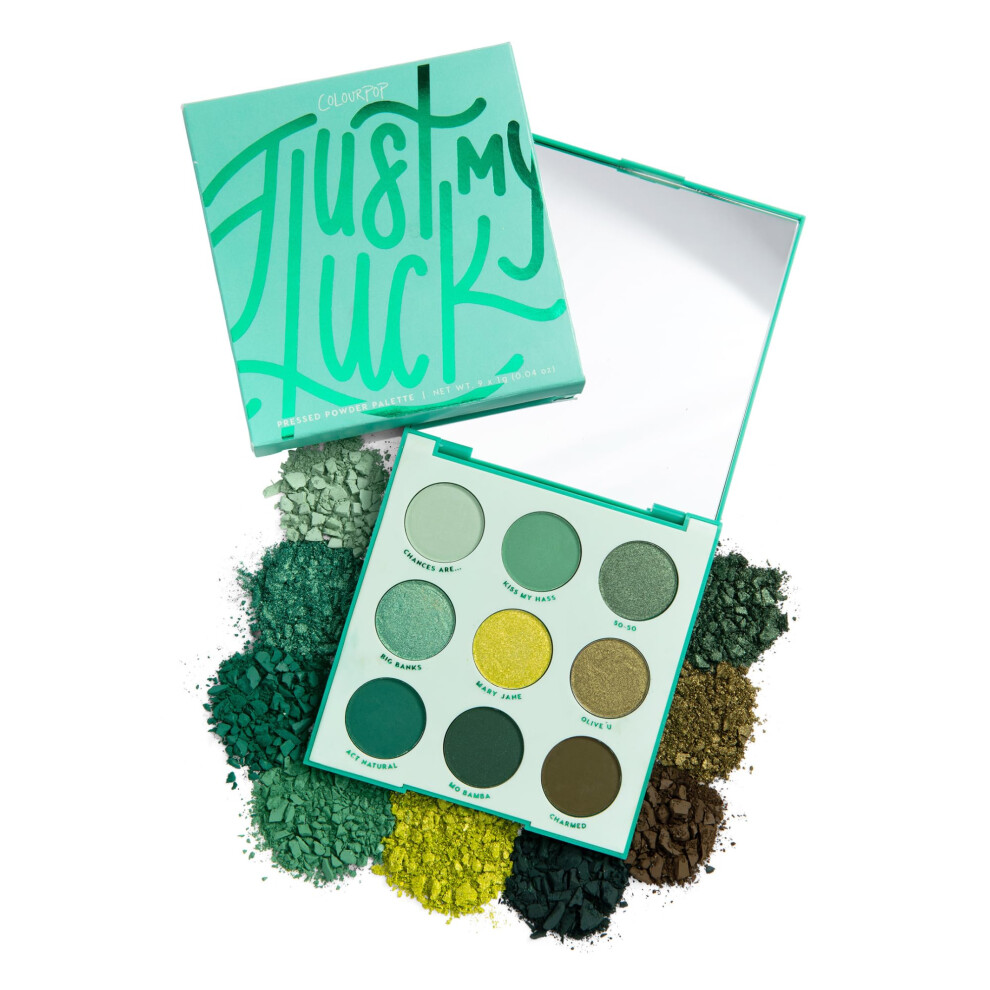 Colourpop Green Just My Luck Eyeshadow Palette - & Neutral Eyeshadow Palette With Matte & Metallic Finishes - High-Pigment Eye Makeup With A Lon