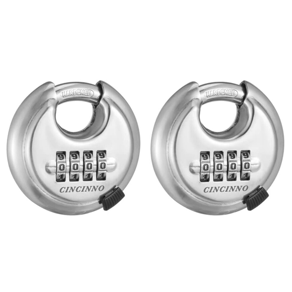 Cadenas     combinaison CINCINNO en acier inoxydable, robuste, pour unit    de stockage, remorque, garage, abri de jardin (lot de 2)