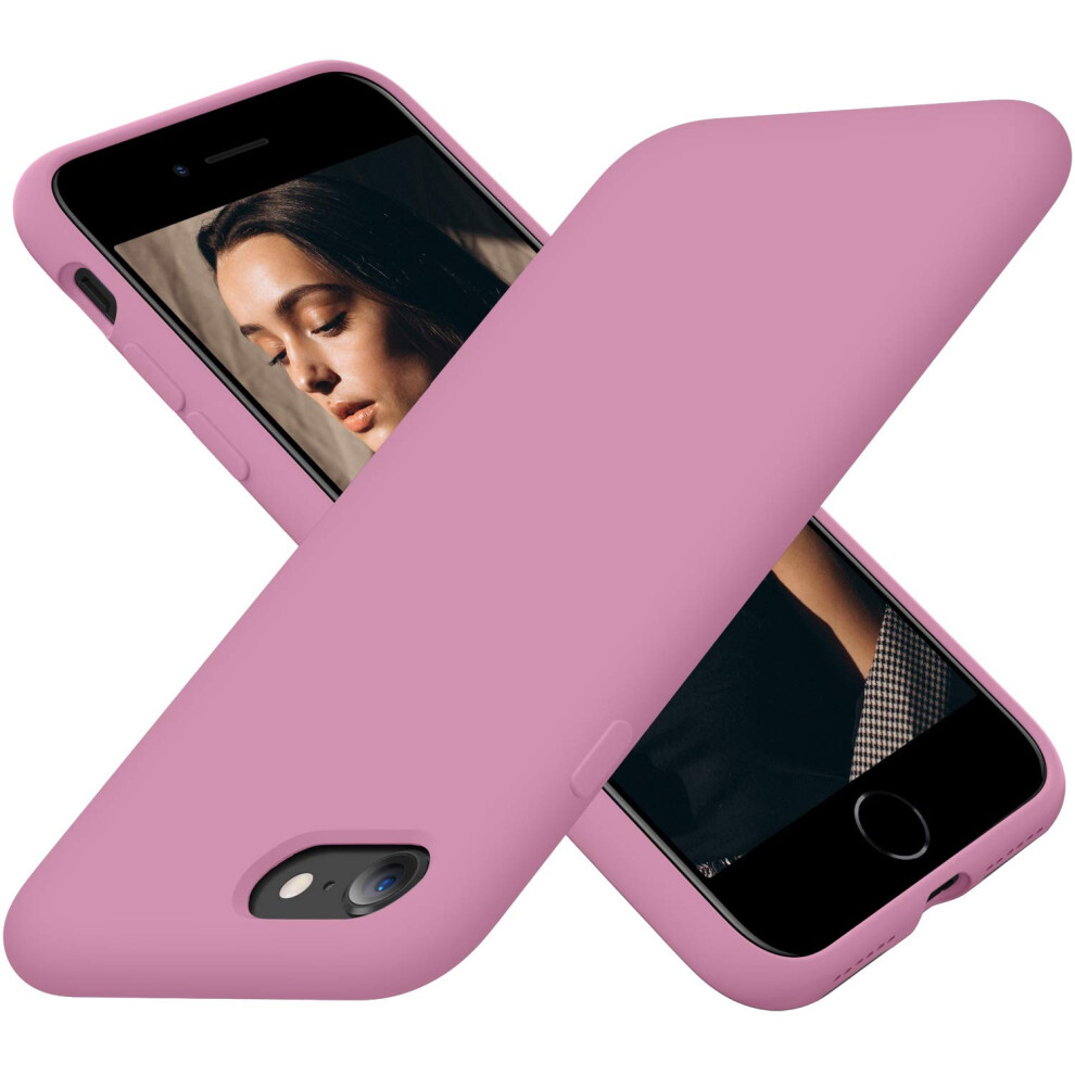 Cordking Designed For Iphone Se Case 2022/2020, Iphone 7 8 Case, Silicone Ultra Slim Shockproof Phone Case With [Soft Microfiber Lining], 4.7 Inch, Lilac Purple-image