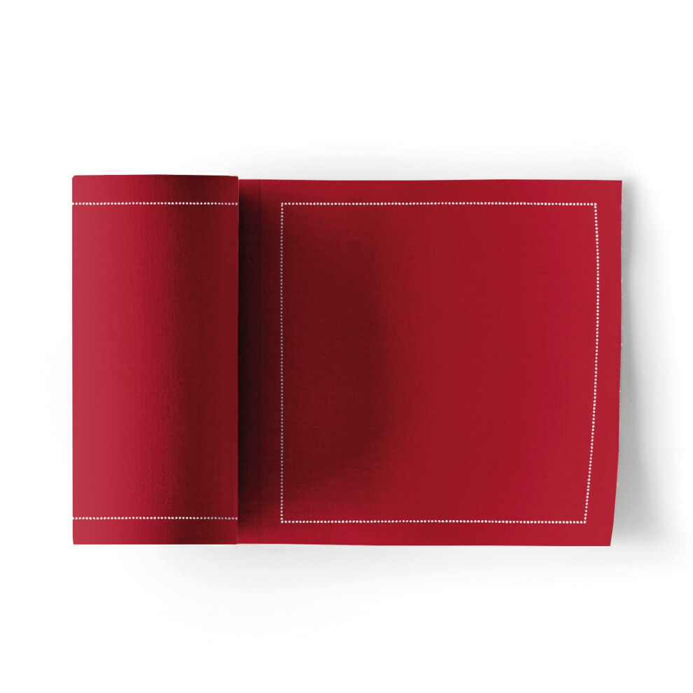 Mi Drap Cotton Cocktail Napkin - 4.3 X 4.3 In - 50 Units Per Roll - Lipstick Red