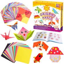 Craft Origami Paper Kit voor kinderen - Kleurrijke kunstbenodigdheden voor meisjes en jongens van 5 6 7 8 9 10 11 12 Valentijnsdag Cadeau Vliegtuig R