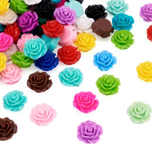 Craftdady 200 kpl Hartsi Ruusukukkien Tasakantaiset Cabochons 18-20mm Poraamattomat Satunnaiset Sekavrit Kukkasisustuskorut puhelinkoteloon Scrapboo