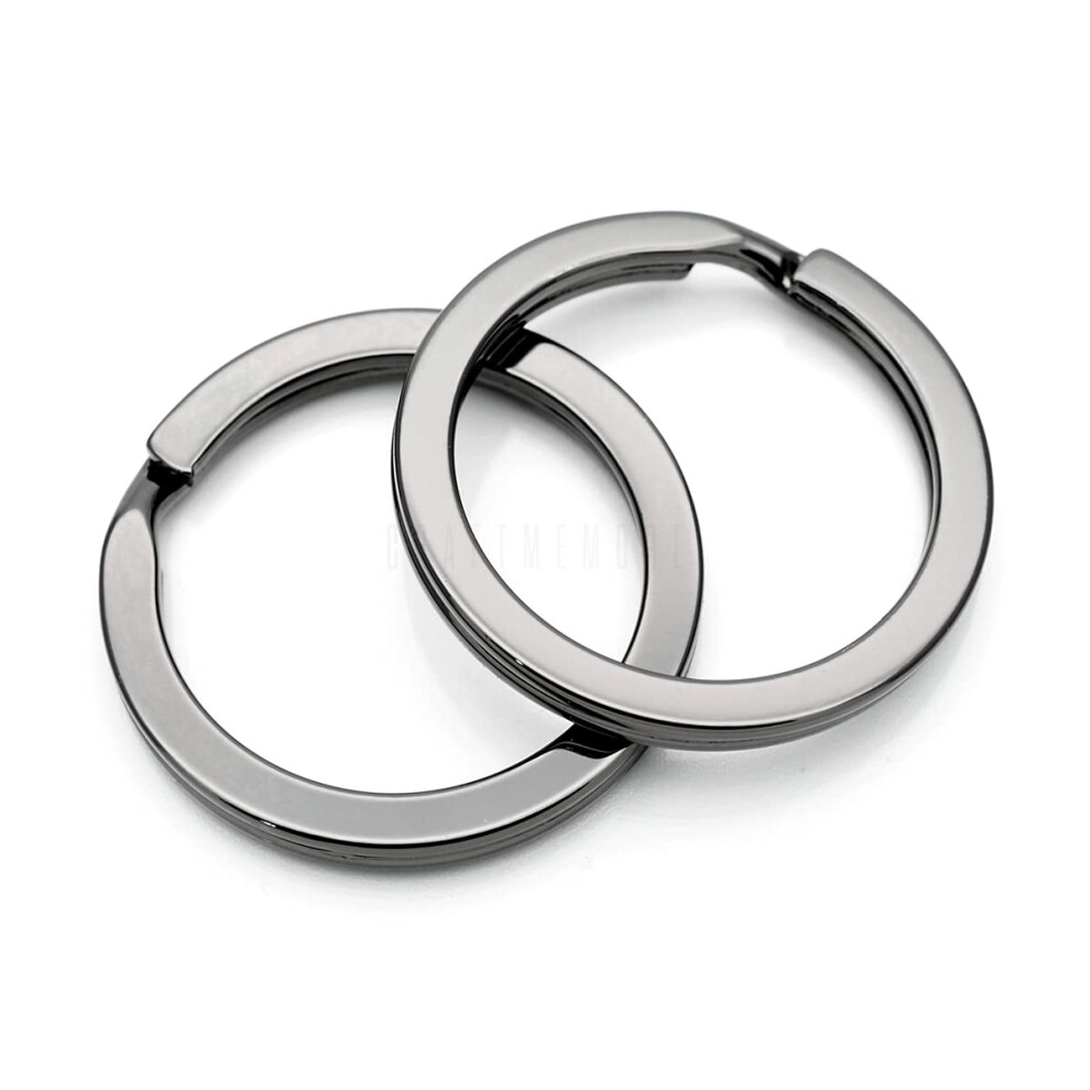 Craftmemore Portachiavi Di Qualità, Anelli In Metallo Piatti Per Chiavi Dell'auto, Accessori Fai Da Te, 10 Pezzi, Vtkr, Canna Di Fucile, 25 Mm, KR34-image