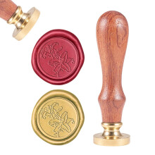 CRASPIRE Lilienwachs-Siegelstempel, Blume, Vintage-Siegelwachsstempel, Retro, 25 mm, abnehmbarer Messingstempelkopf mit Holzgriff f   r Hochzeitsei