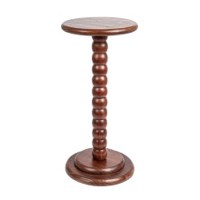 Creative Co-op staplad pedestal cocktail sidobord mörk kastanj