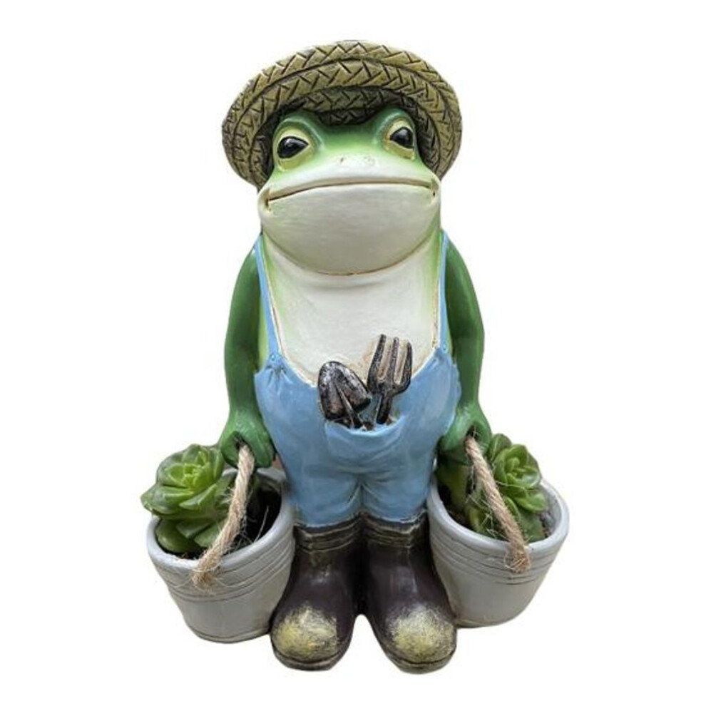Frog Statue Vivid Appearance Weather Resistant Exquisite Workmanship Frog Yard Art Resin Sculpture For Lawn Ornaments