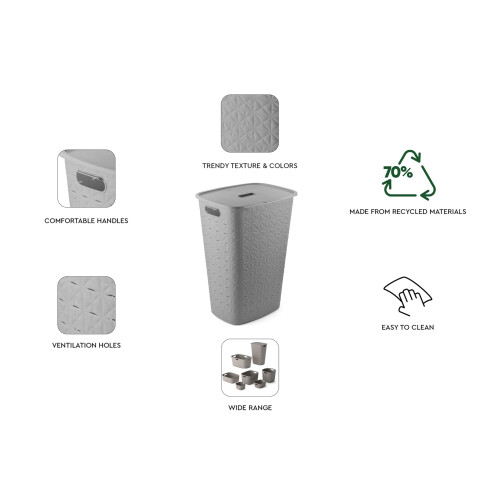 Curver CURVER SOFTEX LAUNDRY HAMPER 56L TAUPE 2