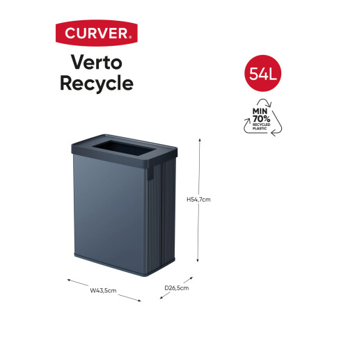 Curver Sortiermülltonne - VERTO - 54 L - Perlblau - Curver 1
