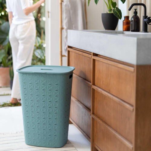 Curver CURVER SOFTEX LAUNDRY HAMPER 56L TEAL 1