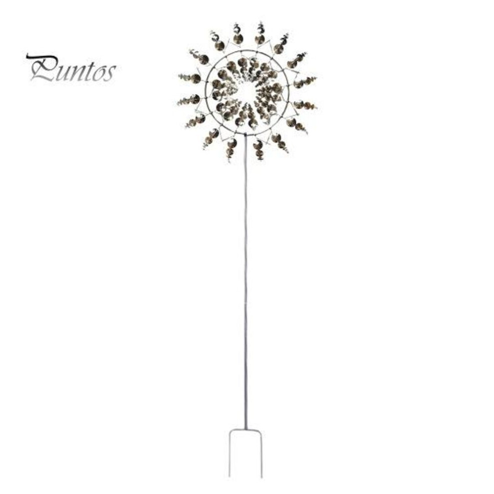 (silver) Metal Windmill Rustproof Corrosion Resistant Simple Installation Decorative 3D Kinetic Wind Spinner Colorful Pinwheel Garden Ornament