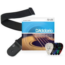 D'ADARIO CONTRURI DE GUITAR ACOUSTIC PICKS STRAP STRAFENER KIT - EJ16 FOSFOR BRONZE STRIN?I ACOUTICE