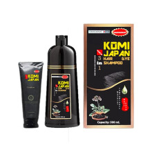 DAIZHADEASY Komi Shampoo Japão 500mL Shampoo Tingidor de Cabelo Japonês (6 Cores) (Preto Natural)