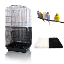 Daoeny 2pcs Couverture de cage d'oiseau reglable Airgyd Airy Nylon Mesh Parrot Net avec paillettes Universal Seed Feather Catcher Soft Birdcage C