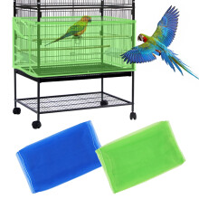 Daoeny 2Pcs Large Bird Cage Cover Bird Cage Seed Catcher Adjustable Soft Airy Nylon Mesh Net Birdcage Cover Skirt Seed Guard for Parrot Parakeet Ma