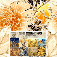 Decoupage-Papier-Packung, 24 Blatt, 6 x 6, Wiesenblumen, FLONZ-Papier im Vintage-Stil f   r Decoupage-Basteln und Scrapbooking