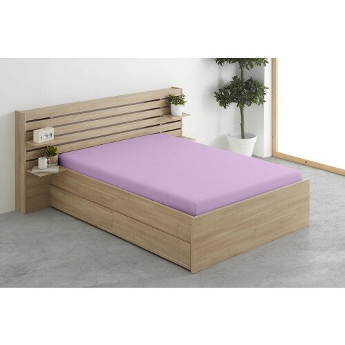 Degrees home - Collection - Fitted Sheet 160 x 190 x 33- Adjustable - Brushed Polyester Microfiber - Lilac 1