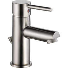 Robinet de Salle de Bain Delta Modern Monotrou Nickel Brossé, Poignée Unique, Assemblage de Drain, Acier Inoxydable 559LF-SSPP, 7.25 x 6.00 x 6.2