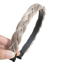 Denlydom Headband 4 Strands Synthetic Hair Plaited Headband Braid Braided With Teeth Hair Band Beauty accessory Stretch Braid Headbands Hairpiece